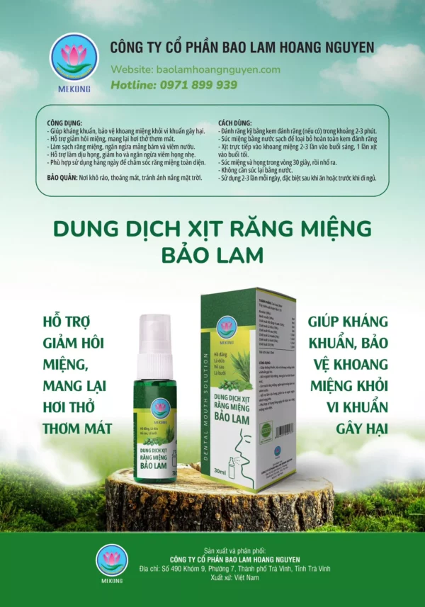 Dung dịch xịt răng miệng Bảo Lam 100 chai x 30ml